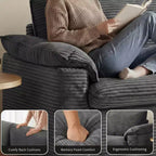 Dwuosobowa sofa Dyonery 86 Cloud, głębokie siedzisko, szerokie podłokietniki z poduszkami, solidna rama, przewiewna ergonomiczna konstrukcja