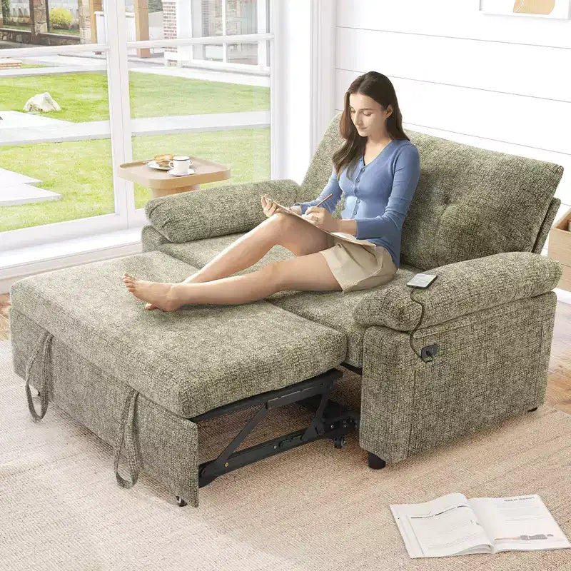 Sofá cama convertible 3 en 1 Dyonery, sofá cama extraíble con respaldo ajustable