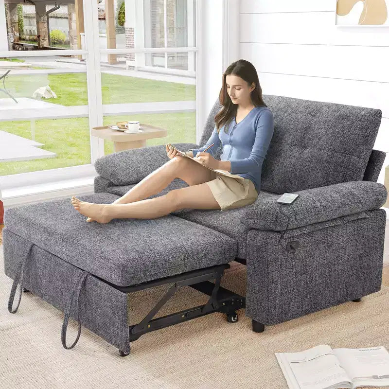 Sofá cama convertible 3 en 1 Dyonery, sofá cama extraíble con respaldo ajustable