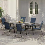 Sillas de patio, juego de 4/6 sillas de comedor apilables para exteriores, ligeras y resistentes a todo tipo de clima, de textileno, con reposabrazos, para jardín y zona de piscina
