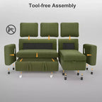 Dyonery 81-Sitzer-Schlafsofa, L-förmiges Ausziehsofa mit wendbarer Recamiere mit Stauraum, USB-Anschluss und verstellbarer Rückenlehne