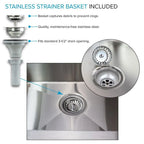 Lavatoio e supporto per lavatoio in acciaio inox, L 24 x P 22 x H 35 pollici