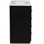 Meuble-lavabo de salle de bains de 30 po à lavabo simple, avec armoire et 3 tiroirs – noir / bleu / vert / indigo / blanc