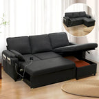 80 L-förmiges Schlafsofa, Schlafsofa mit ausziehbarem Bett, wendbares Schlafsofa