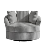 Set di 2 poltrone girevoli a conchiglia oversize da 43 W in morbido velluto a coste con cuscini