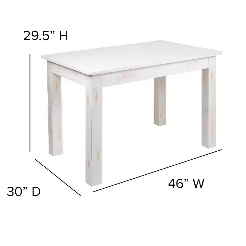 Mesa de comedor rústica Flash Furniture de pino macizo, rectangular, de 46 x 30