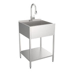 Lavatoio e supporto per lavatoio in acciaio inox, L 24 x P 22 x H 35 pollici