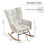 Mecedora para bebé, sillón balancín deslizante para lactancia para la sala de estar, cómodos sillones decorativos para dormitorio, sillones de interior tapizados en felpa tipo teddy
