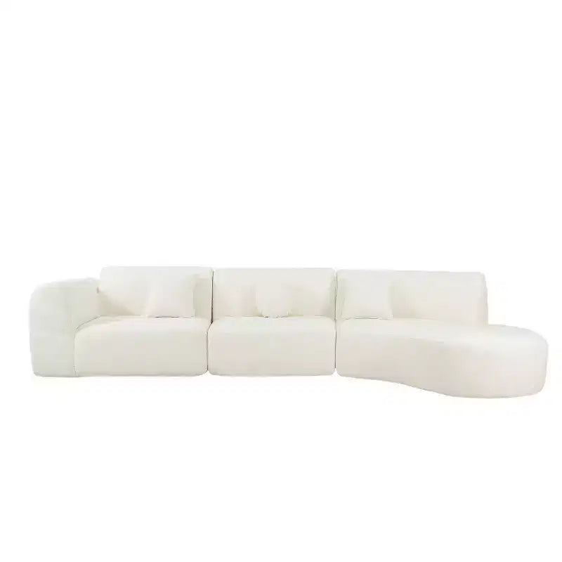 Sofá seccional curvo moderno de 140 pulgadas con chaise longue, conjunto de 3 piezas para la sala de estar