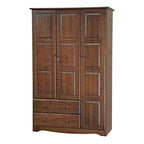 Kledingkast met 3 deuren - wit/mocha/java - massief hout