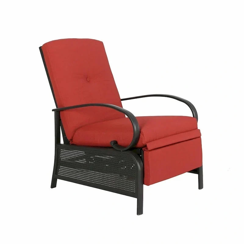 Verstellbarer Relaxsessel für die Terrasse, Lounge-Sofa mit Kissen - 38 (T) x 26.5 (B) x 38.5 (H) ZOLL