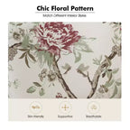 Araceli traditionele houten bloemenfauteuil met bekleding, hoge rugleuning en sierspijkerrand| ART OF LIVING DESIGNS